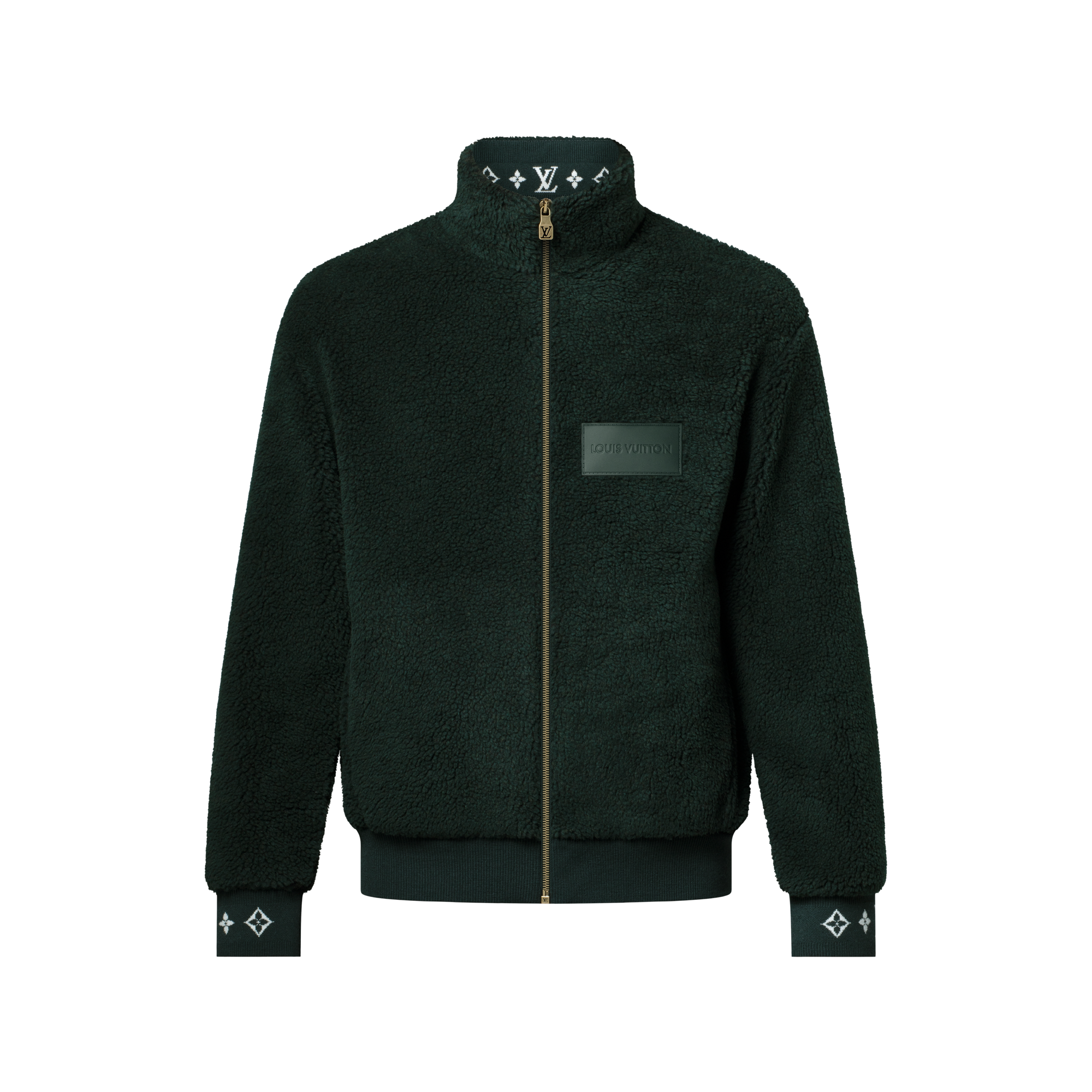 Louis Vuitton ネイビー ブルゾン Leather Patch Fleece Blouson - Ready-to-Wear | LOUIS VUITTON